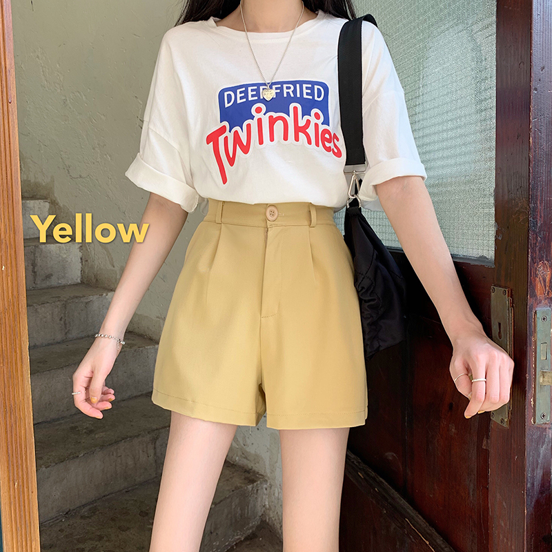 IELGY Quần short lưng cao phong cách hàn quốc thời trang trẻ trung cho nữ