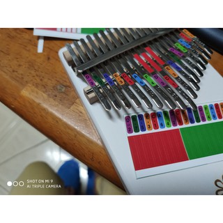 Giấy dán nốt có màu cho đàn kalimba