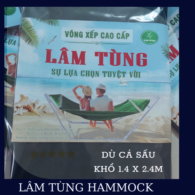 Võng dù 2 lớp  siêu đẹp, FREESHIPhàng dài 2.4m HOẶC 2.2M hiệu EVA CROCODILE