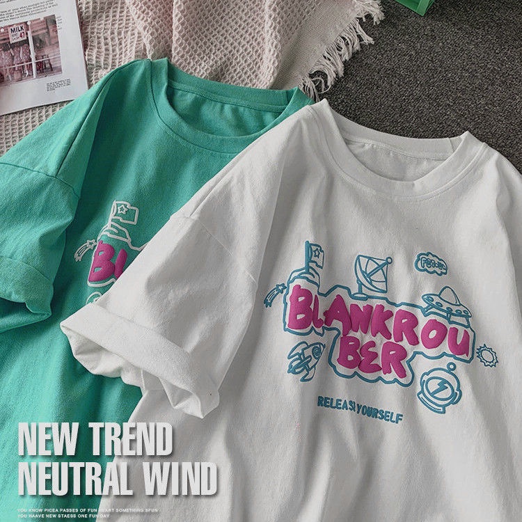 NRVP Áo Thun Nữ Cổ Tròn Ngắn Tay Thời Trang Mùa Hè Phong Cách Hàn Quốc 2022