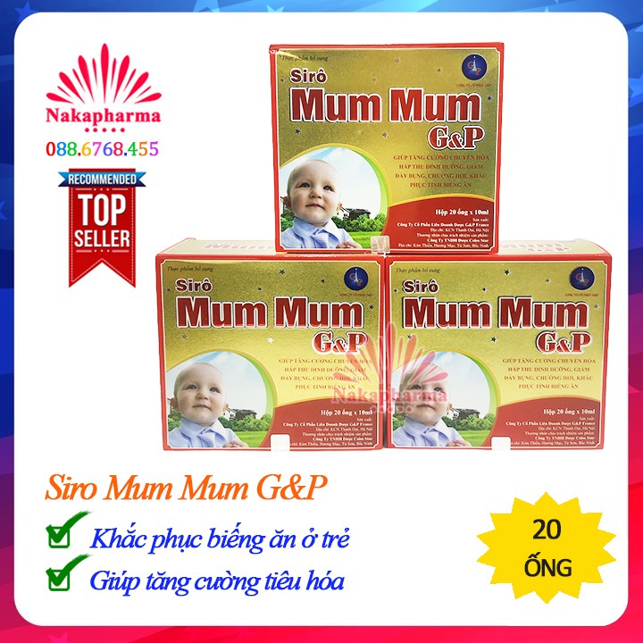 Siro Mum Mum G&amp;P (Siro Ăn Ngon Tiêu Hóa Khỏe Gold mẫu mới) - Giúp tăng cường hấp thu dinh dưỡng, giảm biếng ăn Mummum