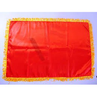 Khăn phủ khay cắt băng, Khăn phủ đỏ (khăn  đỏ tua rua vàng phủ khay) cắt băng khánh thành