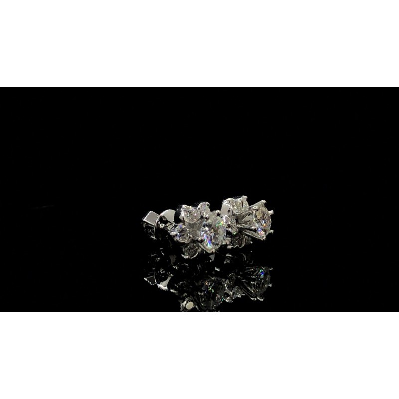 Moissanite Bông tai Moissanite: Chủ Moissanite 4,5ly+Tấm Moissanite; Bạc 925; TUYỂN NHỮNG VIÊN MOISSANITE TUYỆT NHẤT