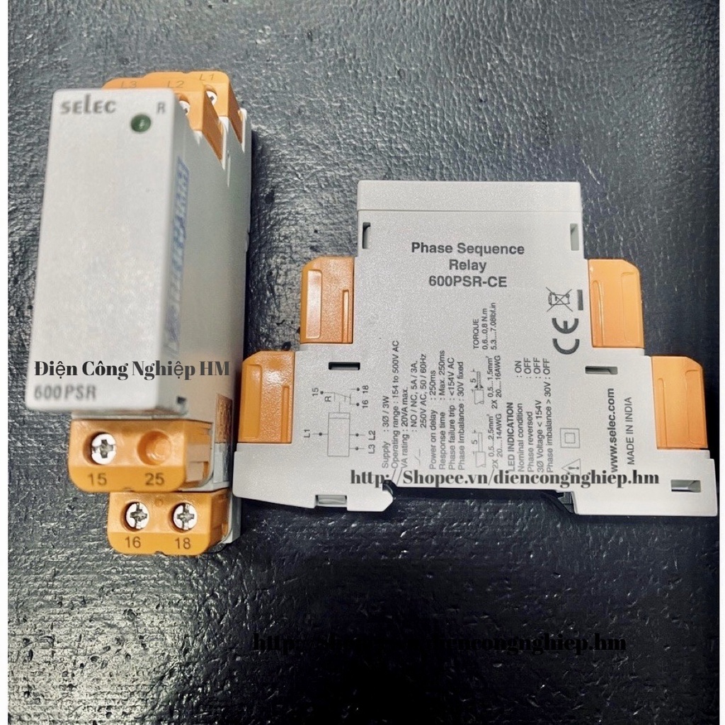 Relay Rơ le bảo vệ điện áp SELEC 600PSR-280/520 chống mất pha, ngược pha - Chính Hãng