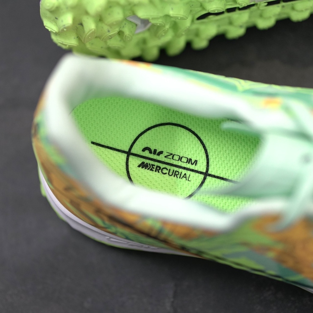 Giày đá bóng nam Air Zoom Mer Vapor 15 Academy Xanh Cam đế mềm, giày đá banh cỏ nhân tạo - 2EVSHOP