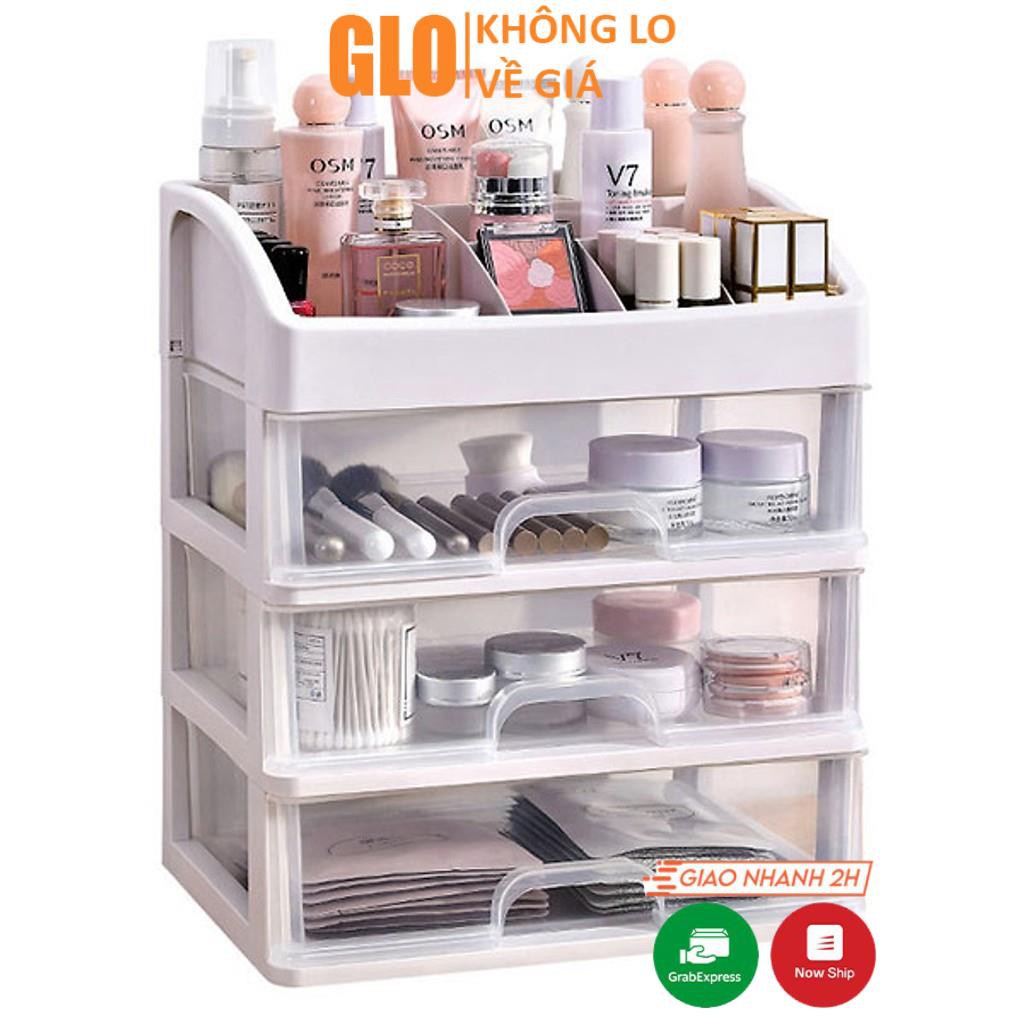 Kệ Đựng Mỹ Phẩm Đồ Trang Điểm Trang Sức 4 Tầng Ngăn Kéo Tiện Dụng GloShop