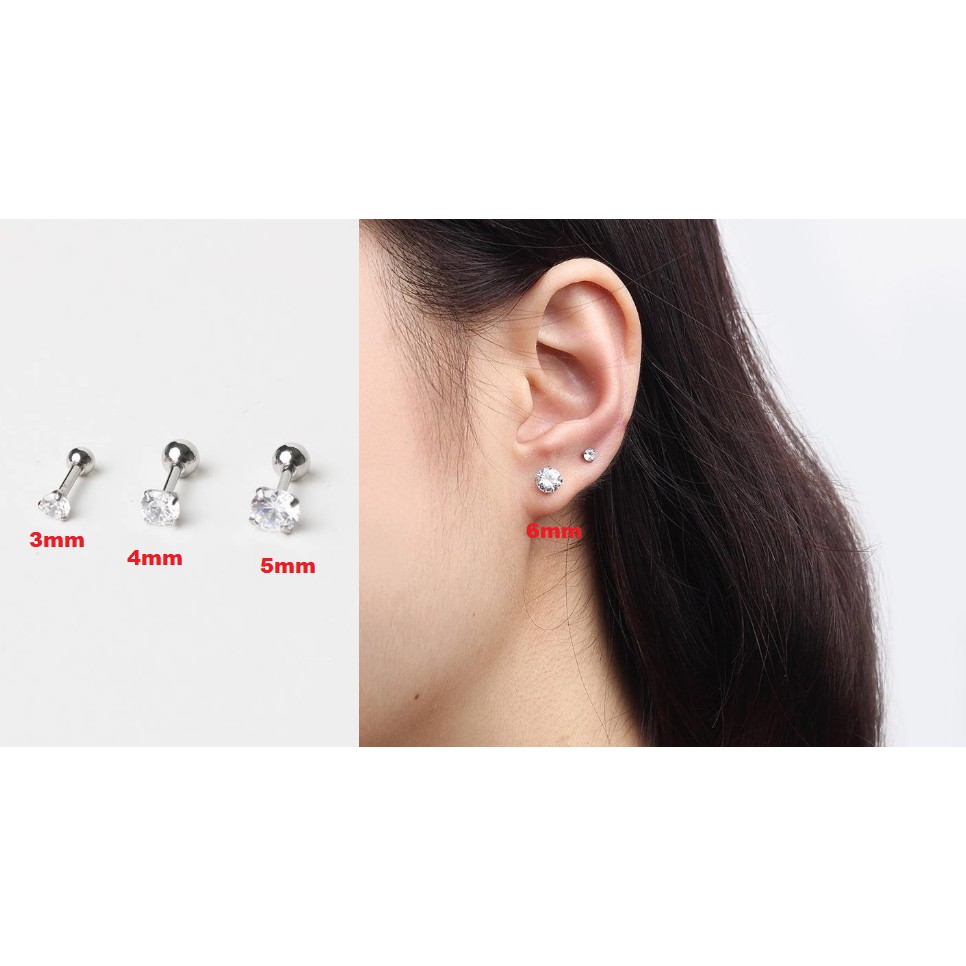 Khuyên Thép Titan Tròn Đính Kim Nhiều Size Loại Mới