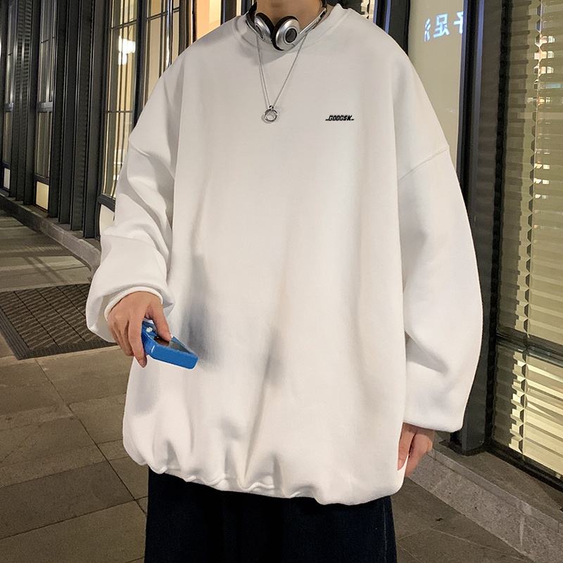 Áo sweatshirt IFNICEFUTURE tay dài họa tiết chữ cái sau lưng dáng rộng phong cách Hong Kong thời trang mới dành cho nam