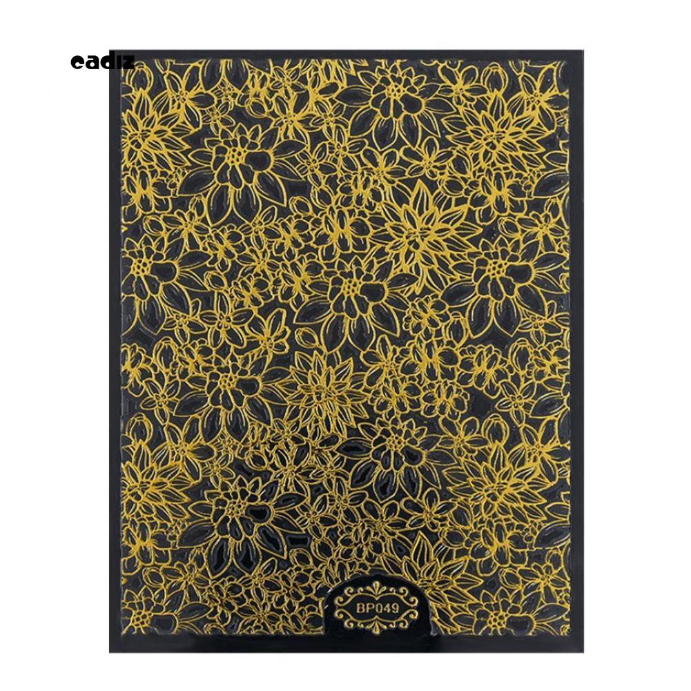 Tấm miếng dán trang trí móng tay nghệ thuật họa tiết hoa 3D