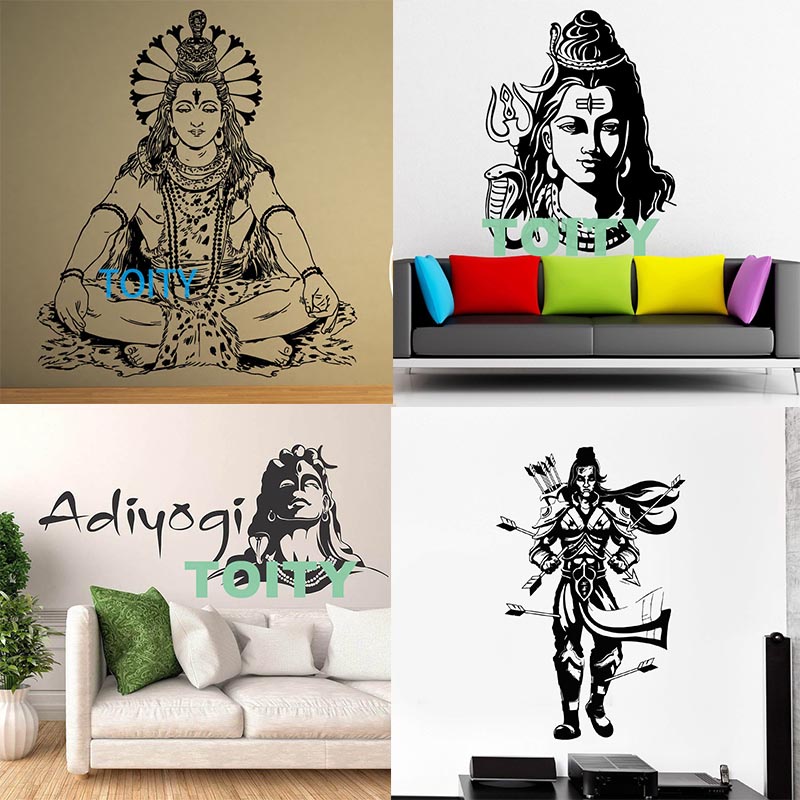 Decal Dán Tường Shiva Adiyogi Krishna Lakshmi Hanuman Muruga Rama Vinyl Sticker Ấn Độ Thần Ấn Độ Ấn 