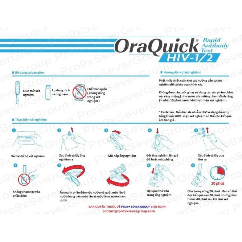 2 Que test HIV bằng dịch miệng OraQuick không cần lấy máu chuanpro9x