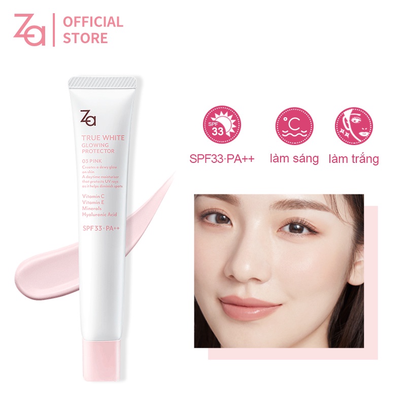 Kem lót ZA SPF33 /PA ++ chống nắng dưỡng ẩm kiềm dầu làm trắng da che khuyết điểm hiệu quả 35g