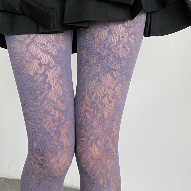Bít Tất Lưới Họa Tiết Hoa Nhiều Màu Phong Cách Lolita Cho Nữ