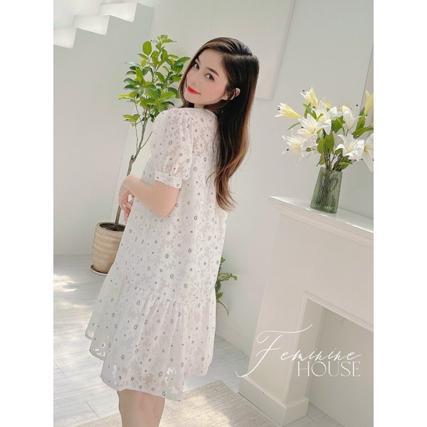 Đầm Hoa Nhí Tay Bồng, đầm babydoll, váy hoa nhí công chúa, váy đi chơi đi du lịch