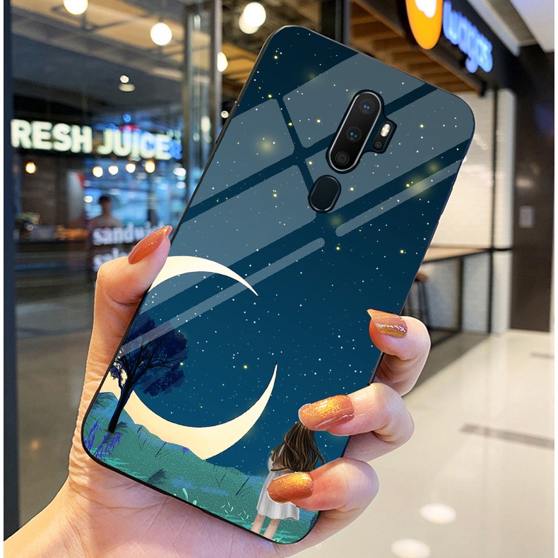 Ốp Lưng OPPO A5 2020, A9 2020 Ốp kính bóng cao cấp Phi Hành Gia
