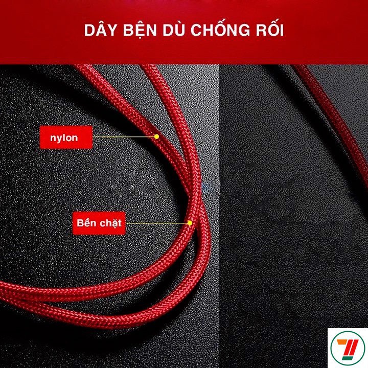 [Mã ELFLASH5 giảm 20K đơn 50K] Cáp sạc đa năng 3 đầu in 1gồm Type C, Lightning, Micro usb thương hiêu Bagi (Đen/ Đỏ)