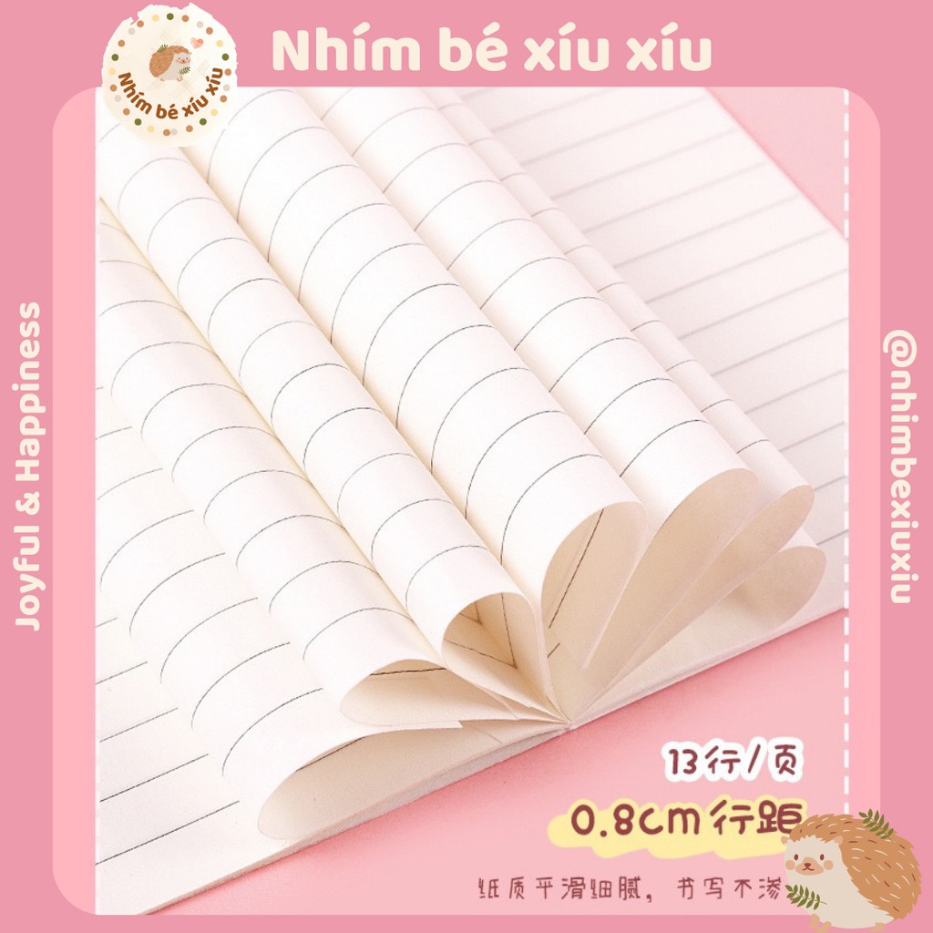 Sổ tay kẻ ngang size A7 nhiều hình cute dễ thương VT143