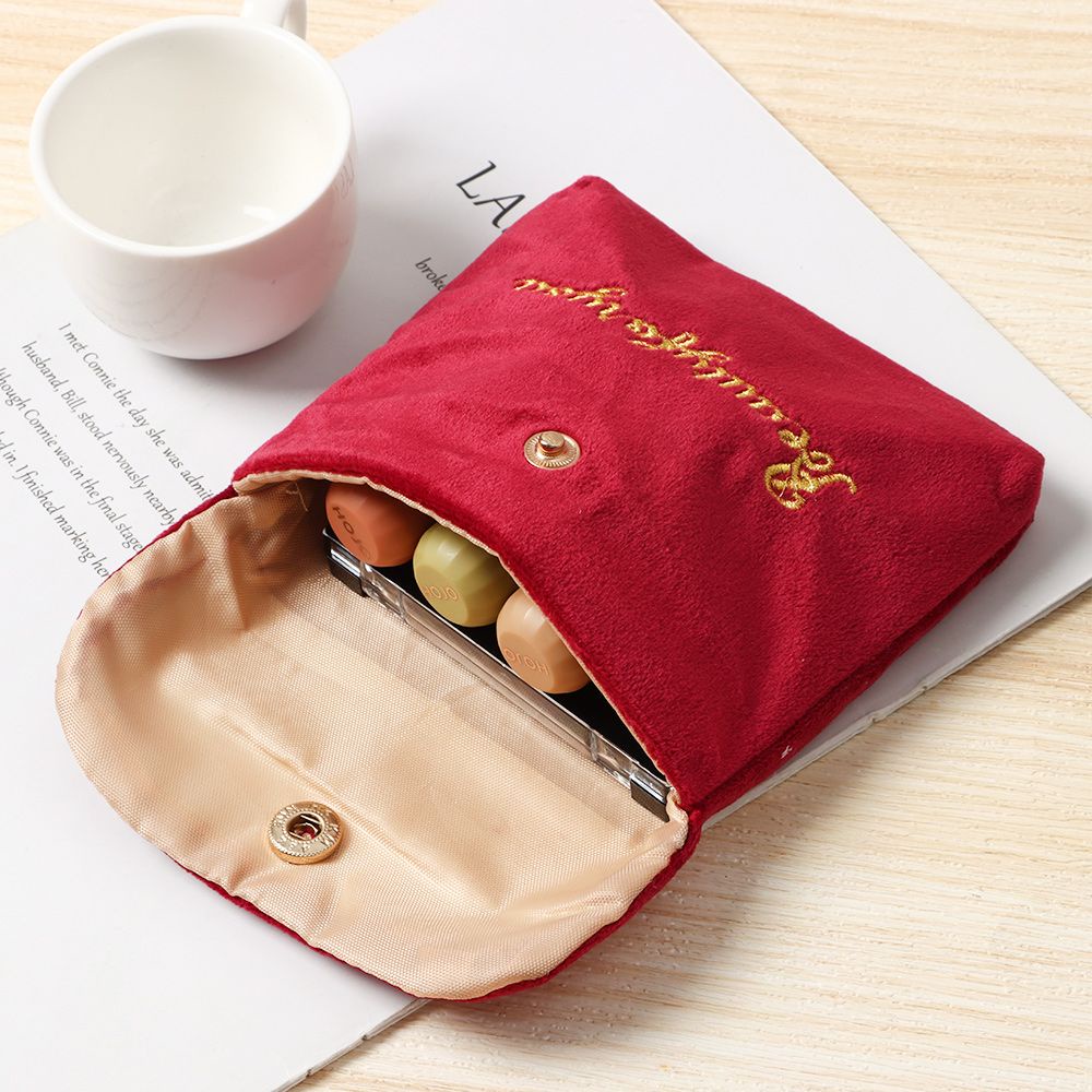 LAKAMIER Portable Velvet Storage Bag Sanitary Napkin Pads Tampons Organizer Pouch Coin Purse Card Holder Headphone Case