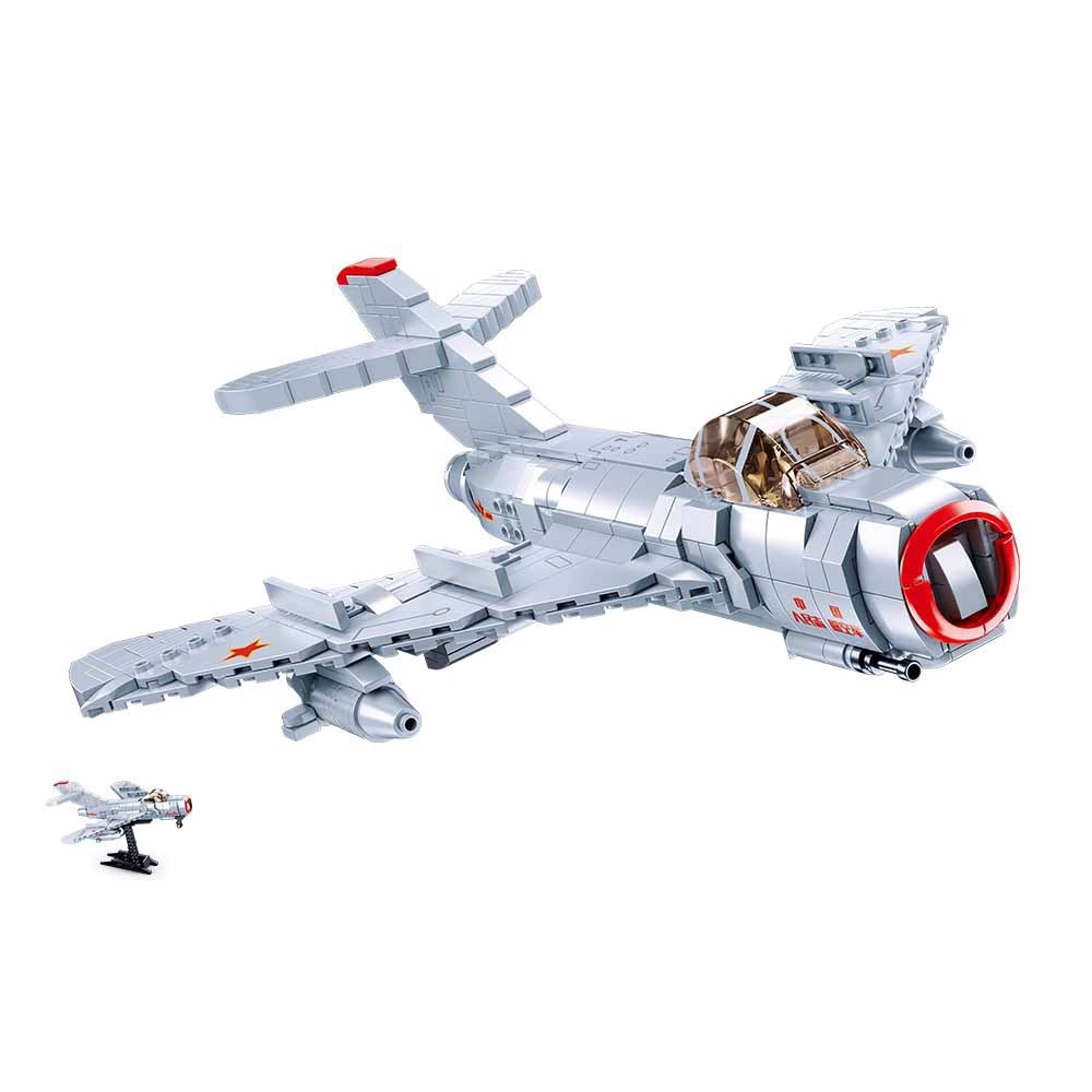 ๑ Khối Lego Lắp Ráp Máy Bay Quân Đội Đồ Chơi Giáo Dục Bé Trai 0983 Mig-15 Bis