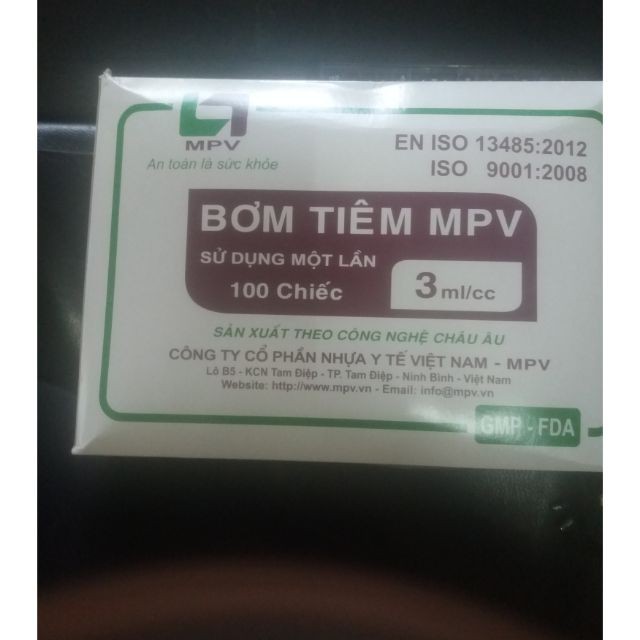 BƠM TIÊM 3ML MPV,HỘP 100 CHIẾC