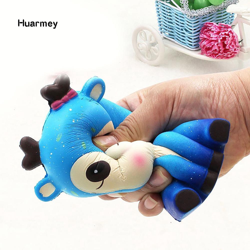 ★Hu Squishy Slow Rising Galaxy Deer Animal Kids Adults Squeeze Toys Stress Reliever shopee. vn|mochi04