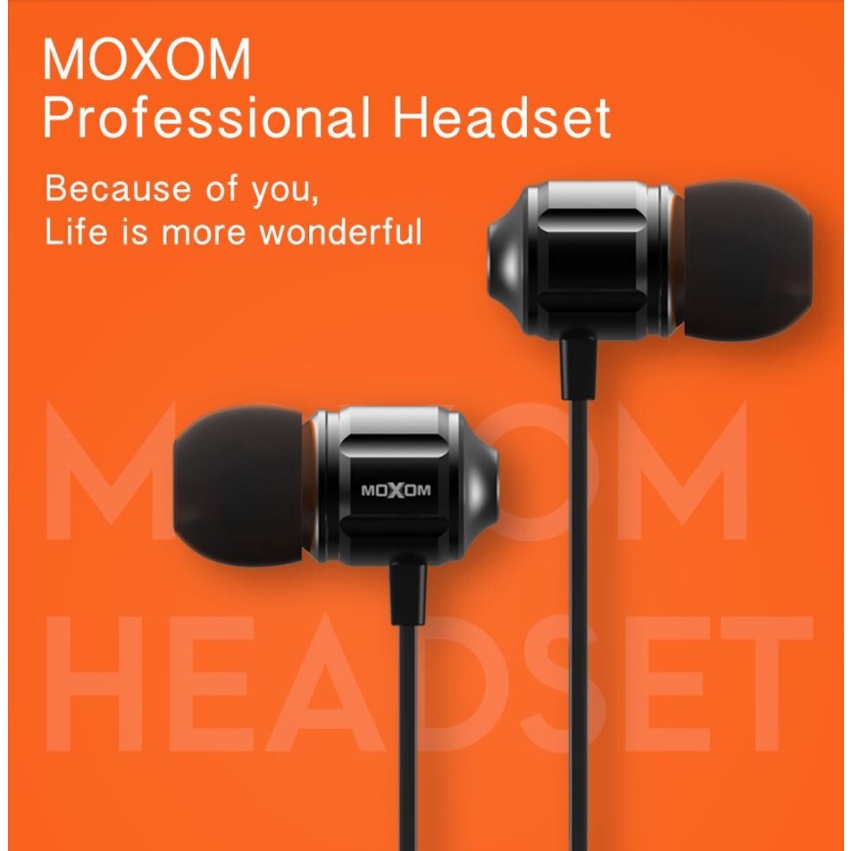 ⚡Flash Sale⚡Tai nghe nhét tai earphone Super Bass Moxom MH06 nghe nhạc EDM Remix chơi Faming esport jack 3.5mm