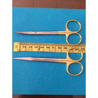 Kéo y tế cán vàng cong hoặc thẳng 11,5cm