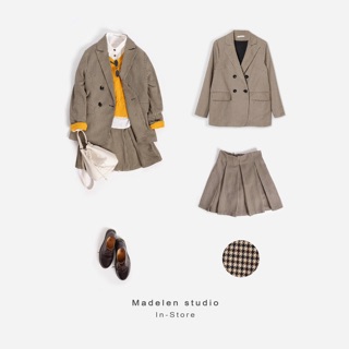 [Madelen] Blazer Kẻ Họa Tiết Houndstooth