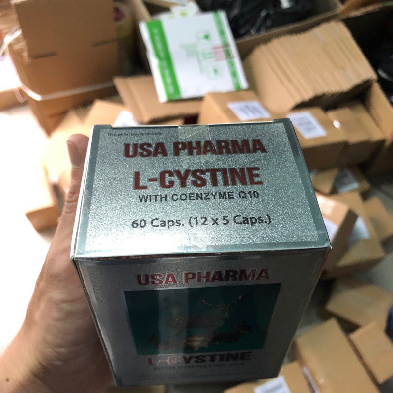 L CYSTINE with coenzme Q10 hộp 60 viên ngăn ngừa rụng tóc nám tàn nhan