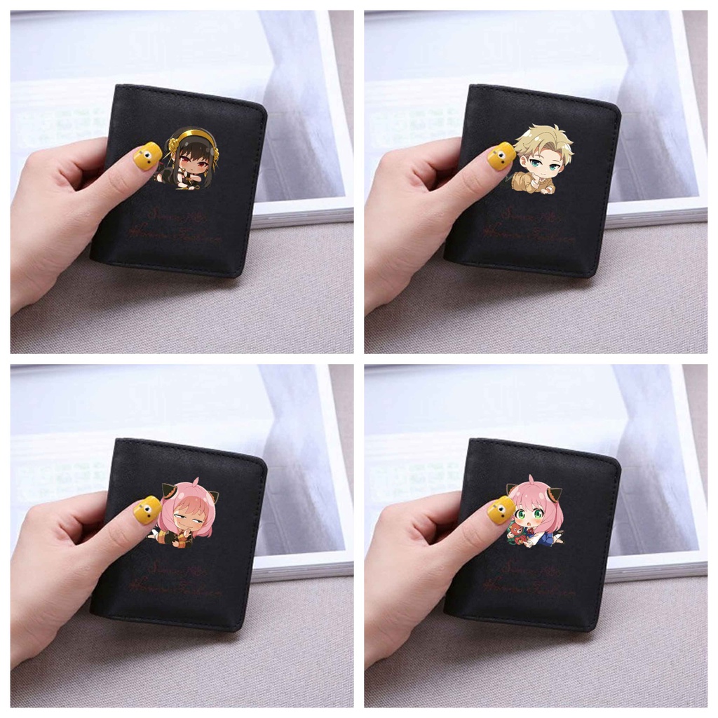 Ví ngắn đen cầm tay in hình nhân vật SPY x Family ver nằm tiện lợi anime chibi dễ thương