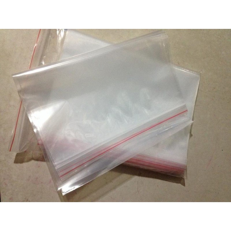 1kg túi zipper viền đỏ đựng bánh tráng trộn