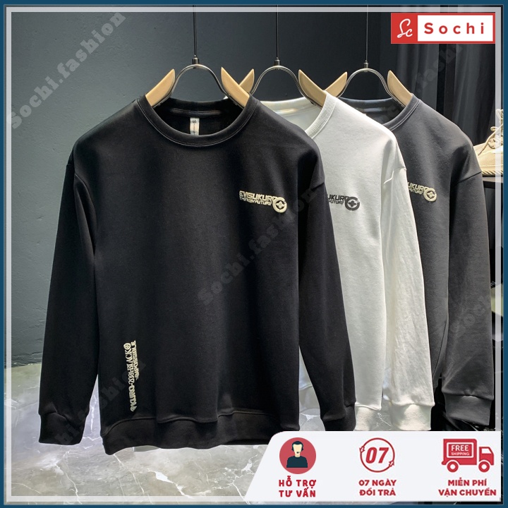 Áo thu đông dài tay, áo sweater Hàn Quốc phong cách cá tính in EVIS mã SW800