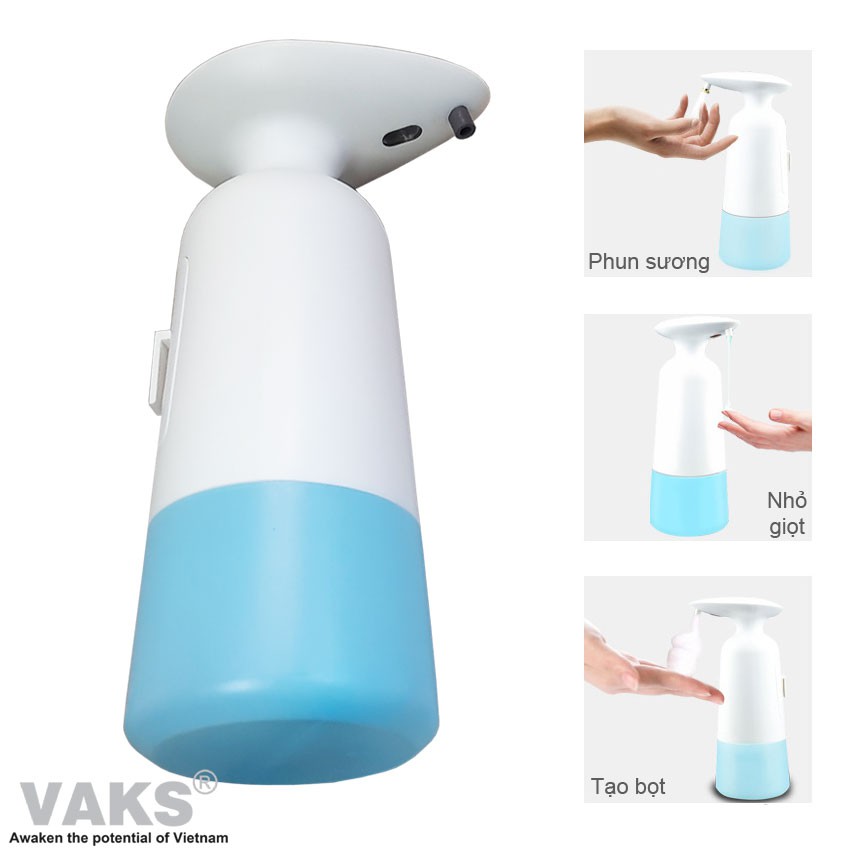 Bình rửa tay cảm ứng tự động AFD-350, 350ml - 3 viên PIN AA - Phun sương, tạo bọt, nhỏ giọt - Để bàn hoặc Treo tường