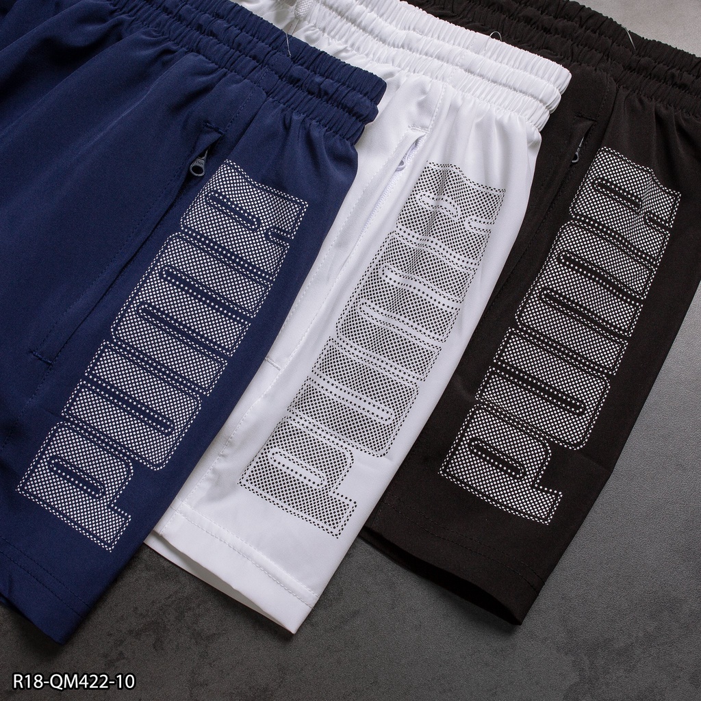 Quần run nam R18 logo mặt trước và bên hông - xi dãn 2 lớp form trên gối - thể thao nam VNXK