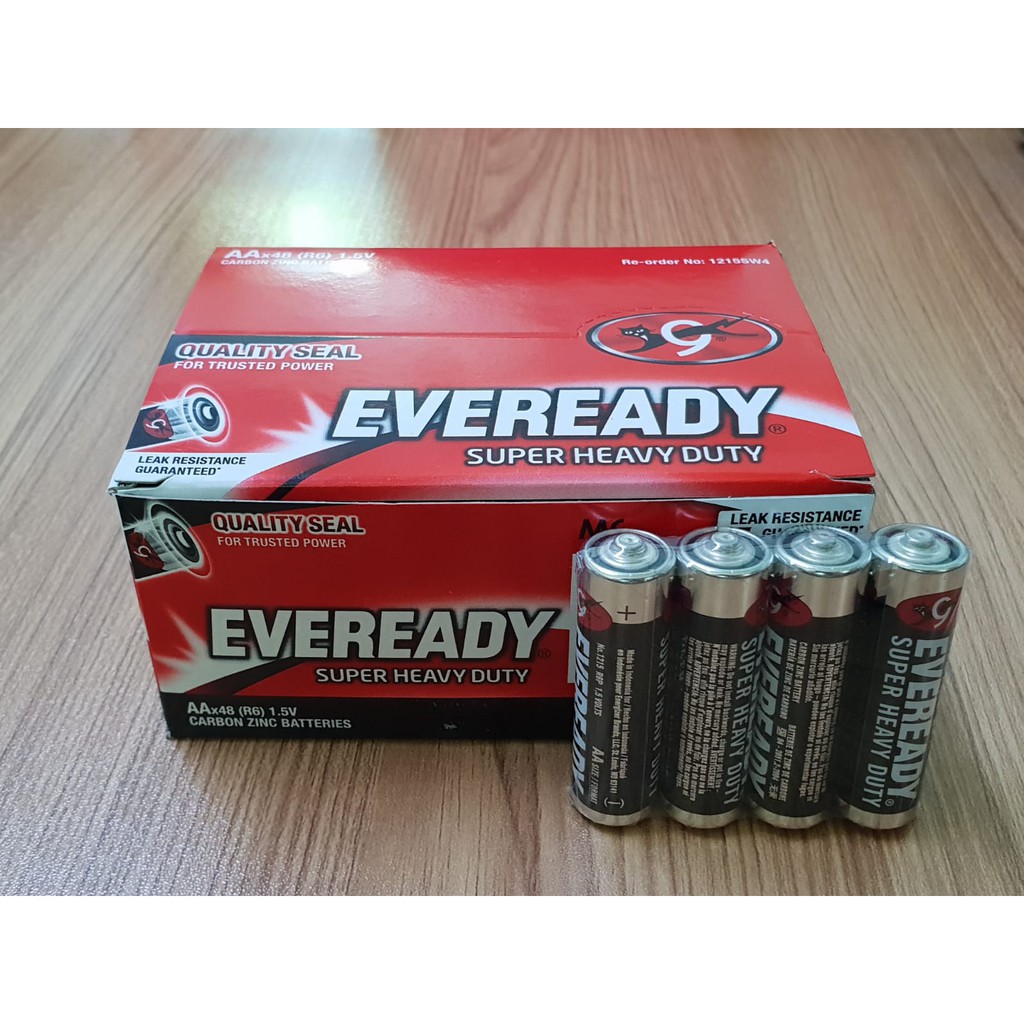 Hộp 48 Viên Pin Tiểu AA Eveready Carbon 1.5V (Nhập Khẩu Indonesia) (Không rò rỉ)