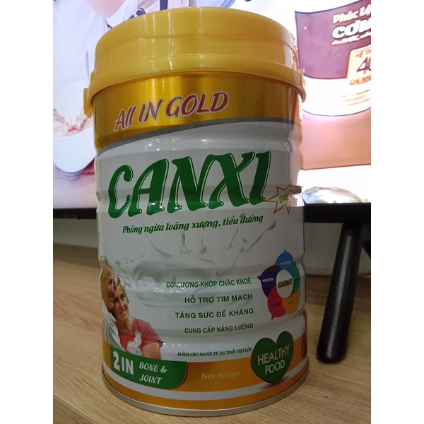 Sữa Canxi cho người già All IN Gold ngừa loãng xương, tiểu đường lon 900g