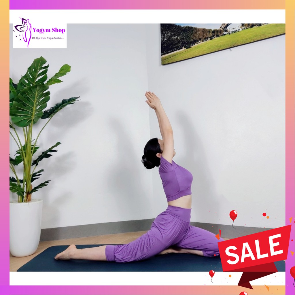 Bộ Tập Yoga Alibaba Dáng QUẦN Lửng Tập Yoga, Tập Zumba, Tập Múa, Mặc Ở Nhà Siêu Mát Co Giãn 4 Chiều