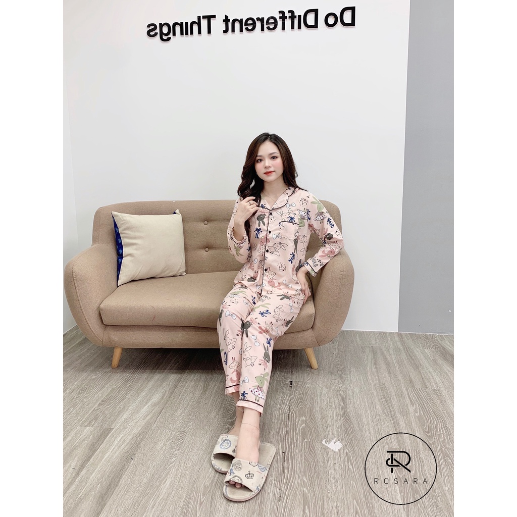 Bộ ngủ Pyjama thời trang nữ họa tiết thỏ Rosara B39 | BigBuy360 - bigbuy360.vn