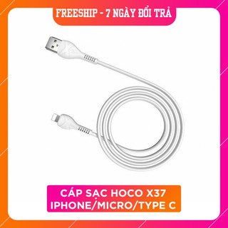 Cáp sạc Hoco X37 Sạc nhanh 2.4A chất liệu PVC Dây dài 1M / Đầu Lightning-Micro-TypeC