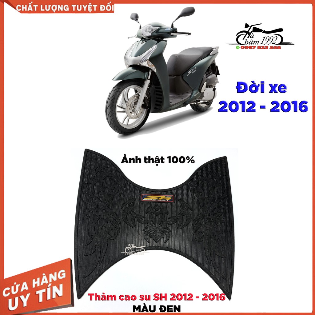 Thảm Lót Chân Cao Su XE MÁY SH 2012 - 2016 - Màu Đen