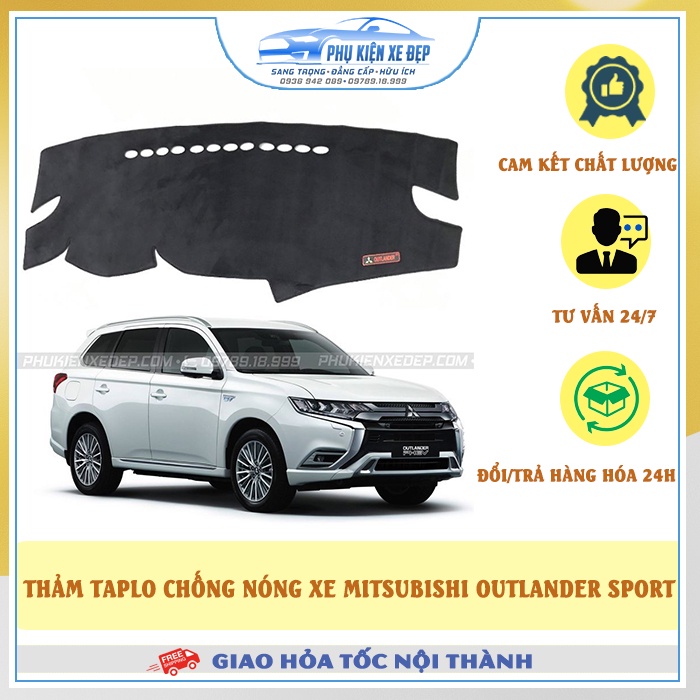 Thảm taplo ô tô lông cừu HÀNG LOẠI I xe MITSUBISHI OUTLANDER SPORT có 3 lớp chống trượt