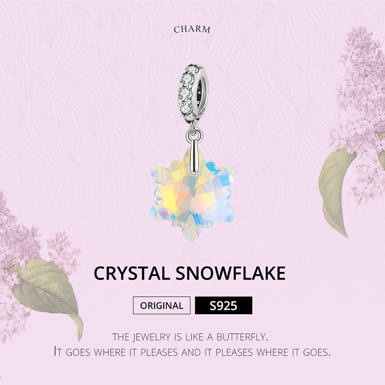 Hạt phụ kiện trang sức Bamoer Scc1979 hình bông tuyết nhiều màu bằng bạc 925 4.5mm dùng làm đồ trang sức thủ công