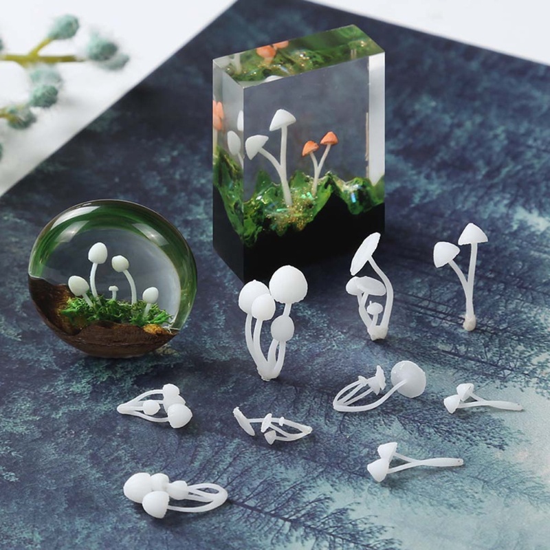 Khuôn silicone làm mô hình mini hình cây nấm/hươu/hươu/hươu/hoa hồng