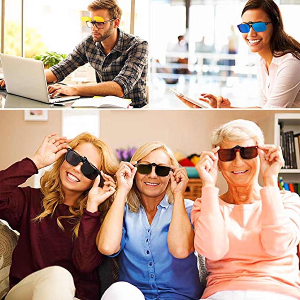 Kẹp Kính Mát Lật Gấp Được Dùng Khi Lái Xe Ban Đêm Cho Nam Và Nữ E1N0