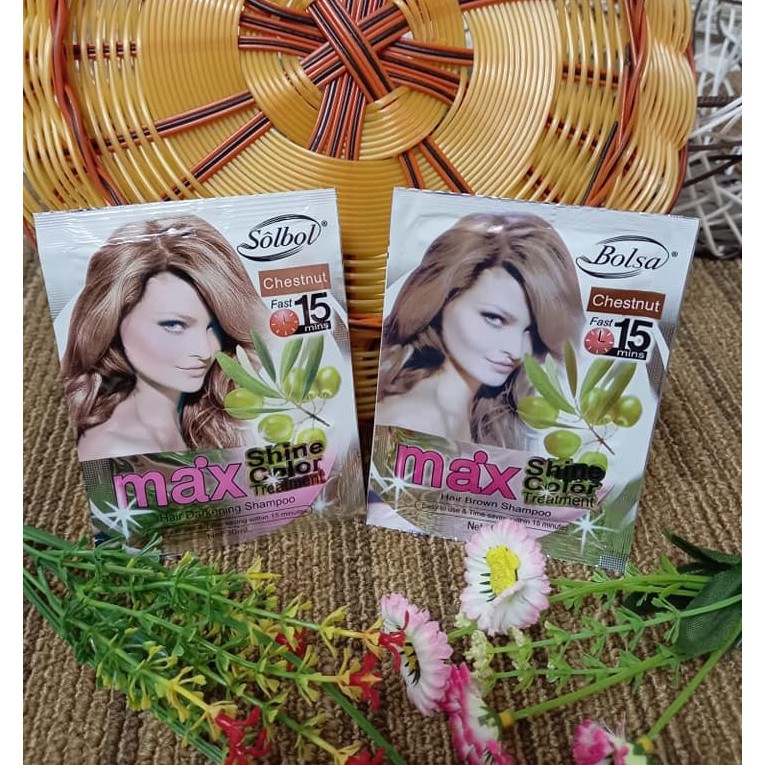 Sỉ gồm 5 gói Dầu gội nhuộm tóc màu nâu hạt dẻ - Chestnut 30ml | BigBuy360 - bigbuy360.vn