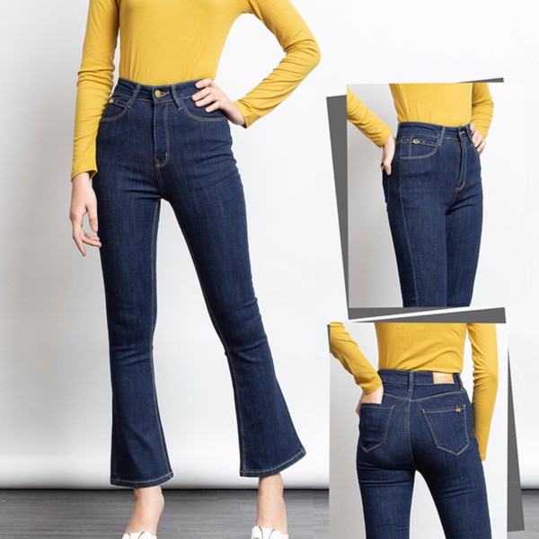 Quần Jean Ống Bass Lưng Cao Siêu Tôn Dáng J0199