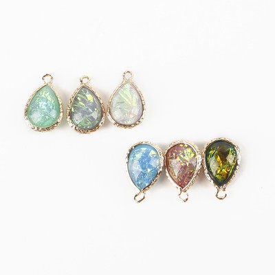 Mặt vòng cổ Beadia hình giọt nước bằng resin mạ vàng thời trang diy