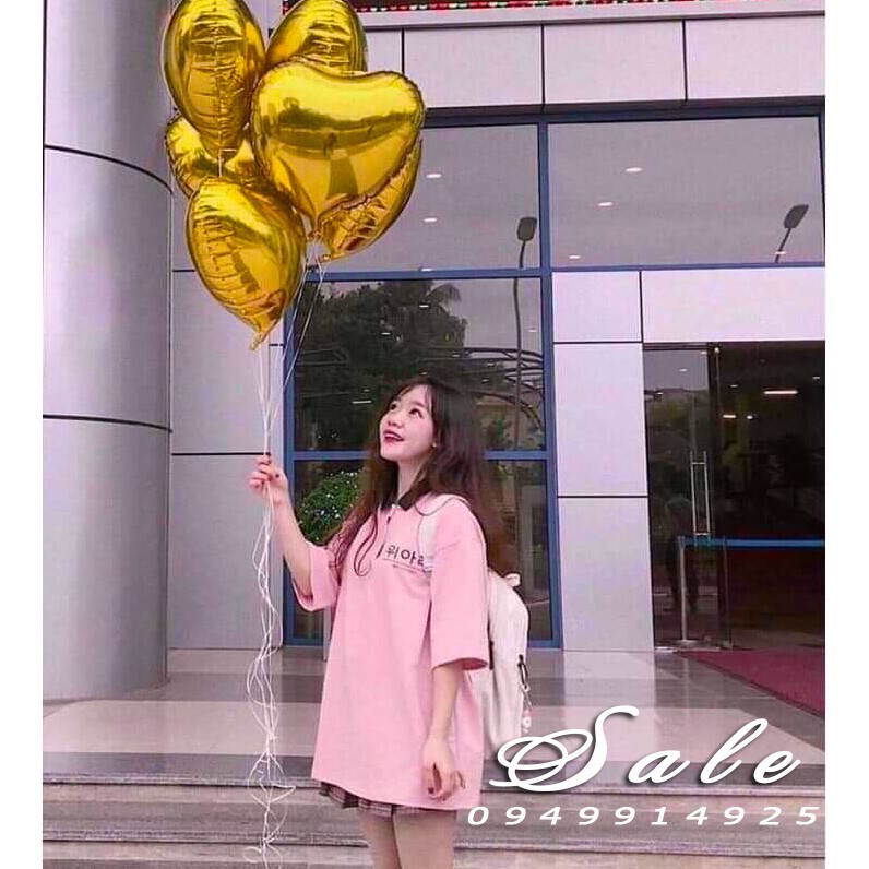 ÁO THUN CỔ BẺ HỒNG