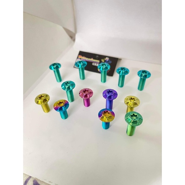 Ốc titan xịn GR5 đĩa m8*20 m8*25 mẫu salaya 2 tầng : gắn thông dụng các dòng xe nhiều vị trí : phân loại  8li20 8li25