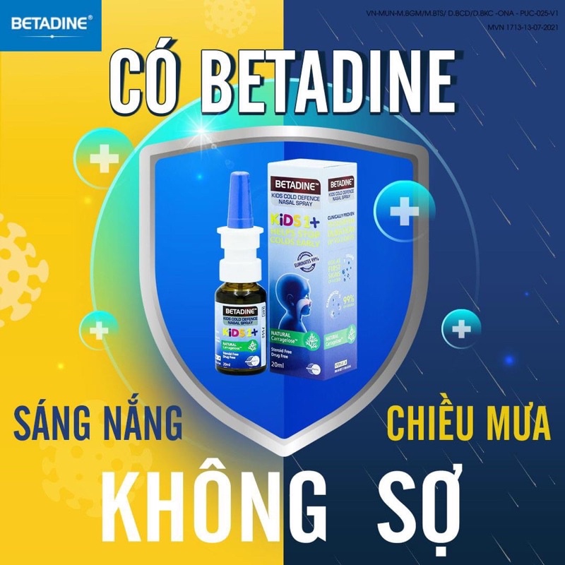 BETADINE KIDS COLD NASAL SPRAY chai 20ml XỊT MŨI TRẺ EM